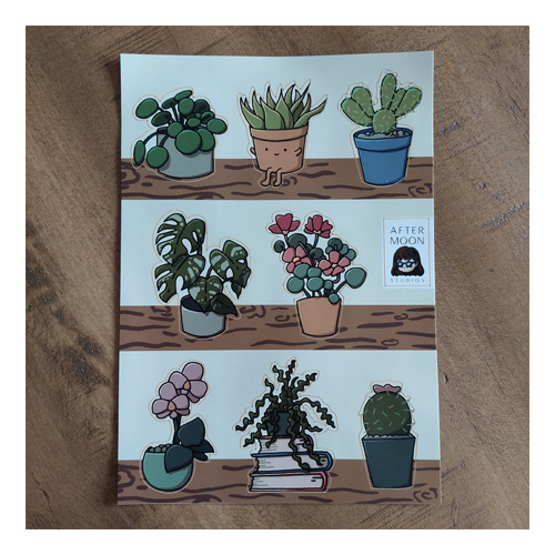 Stickervel plantjes