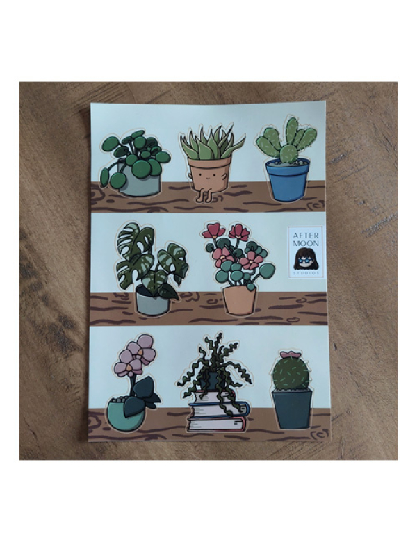 Stickervel plantjes